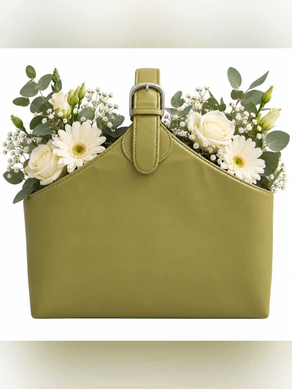 Vintage Olive Green Leather Bag